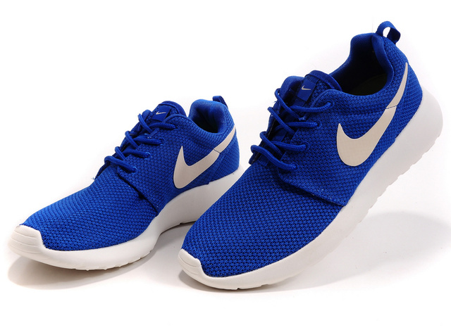 nike roshe run classicnike Roshe running chaussures hommes blancs bleu (2)